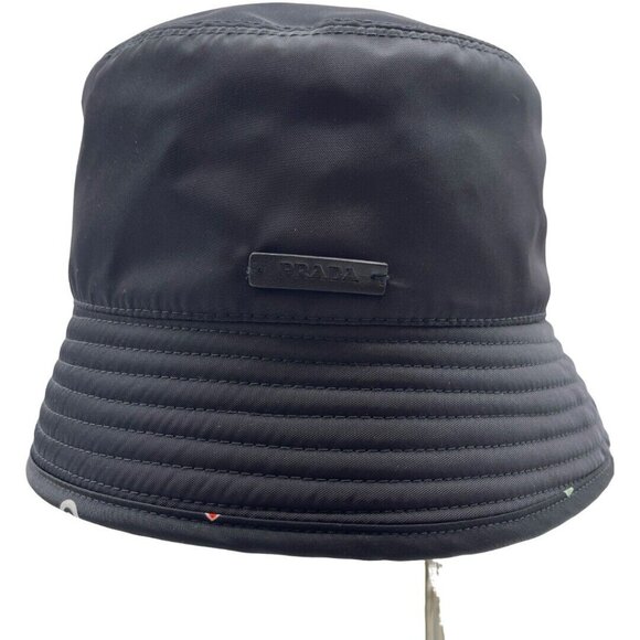 Authentic PRADA Bucket Hat Size:S IHC137 Black Nylon #36635444 - Picture 3 of 12